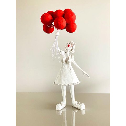 Escultura Palhaça. Palhaço. Decoração Artesanal. Feita À Mão