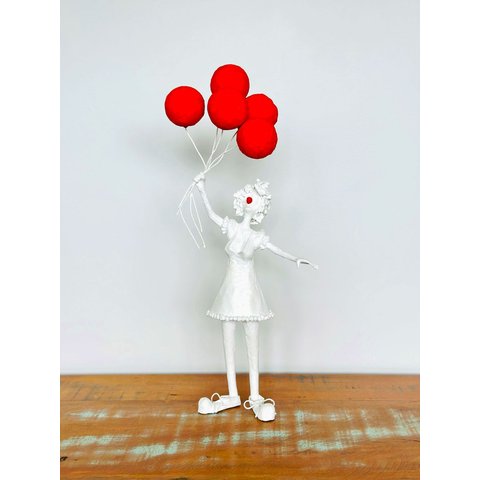 Escultura Palhaça. Palhaço. Decoração Artesanal. Feita À Mão