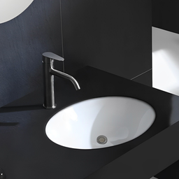 Cuba Oval de Embutir 450x360x165mm para Lavatório Standard Branco Docol - 3