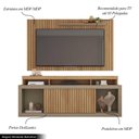 Ver imagem 3 de Conjunto Decorativo Rack e Bancada Brendan Mdf/mdp Ripado para Tv 55 Pol. Buriti/fendi G11 - Gran