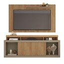 Ver imagem 6 de Conjunto Decorativo Rack e Bancada Brendan Mdf/mdp Ripado para Tv 55 Pol. Buriti/fendi G11 - Gran