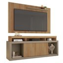 Ver imagem 2 de Conjunto Decorativo Rack e Bancada Brendan Mdf/mdp Ripado para Tv 55 Pol. Buriti/fendi G11 - Gran