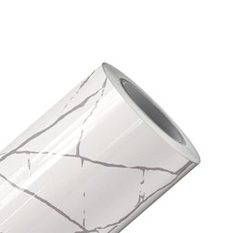 Papel de Parede Mármore Alba Pietra Branco Cinza Vinil Adesivo Impermeável Pia Box Mesa Banheiro - 1