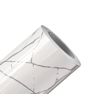Papel de Parede Mármore Alba Pietra Branco Cinza Vinil Adesivo Impermeável Pia Box Mesa Banheiro