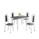 Ver imagem 2 de Conjunto de Mesa Tubular 120cm x 75cm Tampo Ardósia Indiano com 4 Cadeiras Lara Branco/Floral Preto