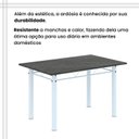 Ver mais imagens de Conjunto de Mesa Tubular 120cm x 75cm Tampo Ardósia Indiano com 4 Cadeiras Lara Branco/Floral Preto
