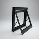 Ver imagem 1 de Vitro Janela 50x50 Aço Galvanizado Basculante sem Grade Max Ar Banheiro sem Vidro Preto Lh Móveis