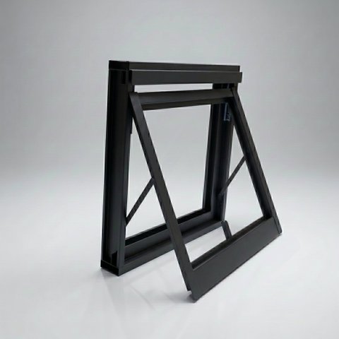 Vitro Janela 50x50 Aço Galvanizado Basculante sem Grade Max Ar Banheiro sem Vidro Preto Lh Móveis
