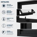 Ver imagem 4 de Vitro Janela 50x50 Aço Galvanizado Basculante sem Grade Max Ar Banheiro sem Vidro Preto Lh Móveis