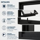 Ver imagem 4 de Vitro Janela 50x50 Aço Galvanizado Basculante sem Grade Max Ar Banheiro sem Vidro Preto Lh Móveis