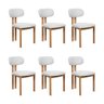 Kit 6 Cadeiras de Jantar Tulipa Estrutura Aço Carbono Laminado Natural com Estofado Linho Cru - 1