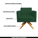 Ver imagem 4 de Poltrona Decorativa Isabella Base Giratória Madeira Suede Verde - Gran Belo