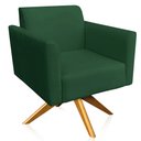 Ver imagem 1 de Poltrona Decorativa Isabella Base Giratória Madeira Suede Verde - Gran Belo