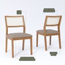 Ver imagem 3 de Kit 6 Cadeiras para Sala de Jantar Estofadas Bella Bege/Madeira