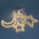 Ver mais imagens de Decoração Cortina Varal Cordão Fio de Luzes Lâmpadas Estrela Lua Céu Led Natal Enfeite 2,5m
