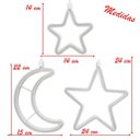 Ver imagem 2 de Decoração Cortina Varal Cordão Fio de Luzes Lâmpadas Estrela Lua Céu Led Natal Enfeite 2,5m