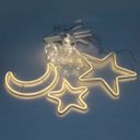 Ver imagem 7 de Decoração Cortina Varal Cordão Fio de Luzes Lâmpadas Estrela Lua Céu Led Natal Enfeite 2,5m