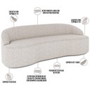 Ver imagem 4 de Sofá 3 Lugares Curvo Sala de Estar Living Lótus D02 Linho Cru 180 cm D-461 - Lyam Decor