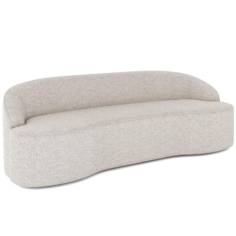 Sofá 3 Lugares Curvo Sala de Estar Living Lótus D02 Linho Cru 180 cm D-461 - Lyam Decor