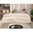 Ver imagem 2 de Sofá 3 Lugares Curvo Sala de Estar Living Lótus D02 Linho Cru 180 cm D-461 - Lyam Decor