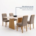 Ver mais imagens de Conjunto de Mesa com 4 Cadeiras Lyra Retangular em MDF Cinamomo e Off White