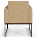Ver imagem 3 de Kit 2 Poltronas Decorativa Sala Recepção Base Fixa de Metal Helô L02 Linho Bege Escuro - Lyam