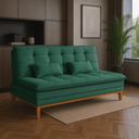 Ver imagem 1 de Sofá Cama Reclinável Melim 2 Lugares Confortável Suede Pés de Madeira