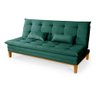 Sofá Cama Reclinável Melim 2 Lugares Confortável Suede Pés de Madeira - 2