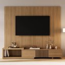 Ver imagem 2 de Rack Extensível Ripado com Painel TV 75 Polegadas 200x180cm Aruá CabeCasa MadeiraOriginals Marrom