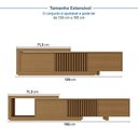Ver imagem 5 de Rack Extensível Ripado com Painel TV 75 Polegadas 200x180cm Aruá CabeCasa MadeiraOriginals Marrom