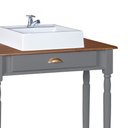 Ver imagem 4 de Bancada Aparador Mini Lavabo 1 Gaveta e Prateleira com Cuba Linz Móveis - Cinza/imbuia Glazer