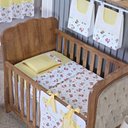 Ver imagem 2 de Enxoval de Bebe Kit de Berço Americano Cortina Algodão Menino Menina 9 Peças:raposa Amarelo