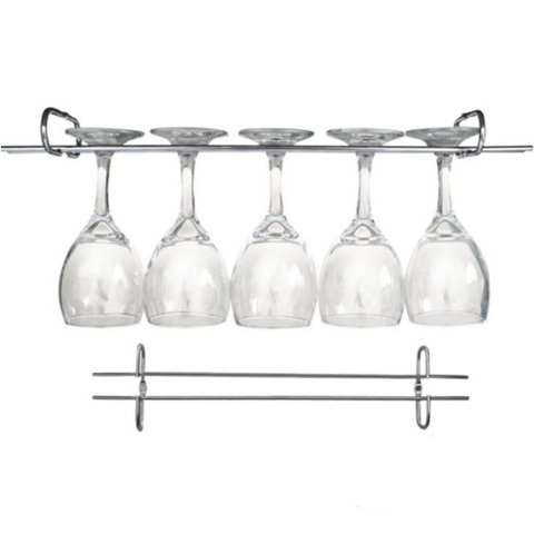 12 Suportes Organizador de Armário Porta Taças Cromado 42cm