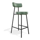 Ver imagem 4 de Kit 04 Banquetas Alta Cozinha Kobe Estofada com Encosto Couríssimo Verde - Desk Design