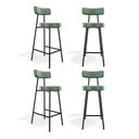 Ver imagem 1 de Kit 04 Banquetas Alta Cozinha Kobe Estofada com Encosto Couríssimo Verde - Desk Design