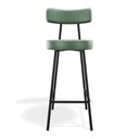 Ver imagem 3 de Kit 04 Banquetas Alta Cozinha Kobe Estofada com Encosto Couríssimo Verde - Desk Design
