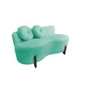 Ver imagem 2 de Namoradeira Sofá Feijão Lounge 120cm Orgânica Veludo Acqua