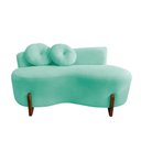 Ver imagem 4 de Namoradeira Sofá Feijão Lounge 120cm Orgânica Veludo Acqua