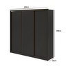 Guarda-Roupa Casal Spazio 240 3 Portas Deslizantes Preto Fosco - Lopas - 3