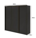 Ver imagem 3 de Guarda-Roupa Casal Spazio 240 3 Portas Deslizantes Preto Fosco - Lopas