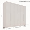 Ver mais imagens de Guarda Roupa Casal Crsal 6 Portas de Bater 2 Gavetas MDP Branco Multimóveis 180cm