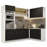Armário de Cozinha Completa de Canto 399cm Branco Preto Agata Madesa 01 - 3