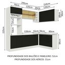Ver imagem 4 de Armário de Cozinha Completa de Canto 399cm Branco Preto Agata Madesa 01