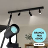 Kit Spot de Trilho 10w Completo Preto Luz Branca - 3
