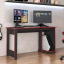 Ver imagem 1 de Mesa Gamer Computador Escrivaninha Preta Vermelha Caemmun