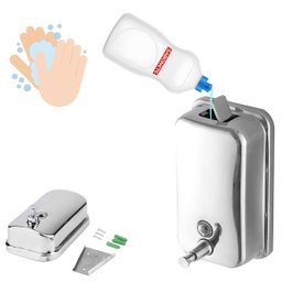 Dispenser Saboneteira Manual Parede Sabonete Líquido Inox 1L HSI1000 - 7