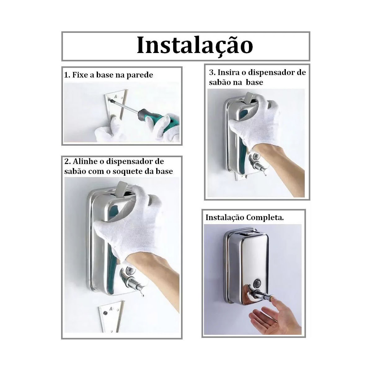 Dispenser Saboneteira Manual Parede Sabonete Líquido Inox 1L HSI1000 - 10