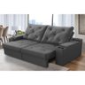 Sofá Retrátil Reclinável 3 Lugares 2,00m com Porta Copos e Usb Helena Suede Cinza Adonai - 1