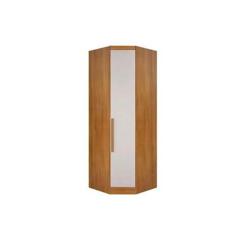 Guarda Roupa Closet de Quarto de Canto Oblíquo Rizon/linea C/ 1 Porta Cumaru/fendi 25 - Novo
