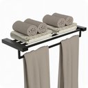 Ver imagem 6 de Toalheiro Hotel de Parede Porta Toalha Duplo Preto Master